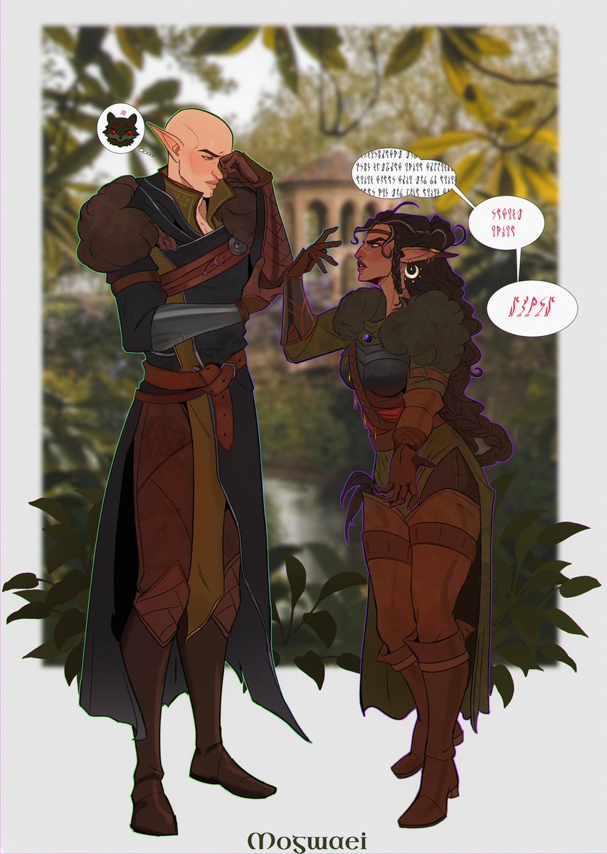 Mogwaei's tweet image. Happy #DragonAgeDay 2025! 
I got Solas fic! Fine Solas fic! Straight from Arlathan!
