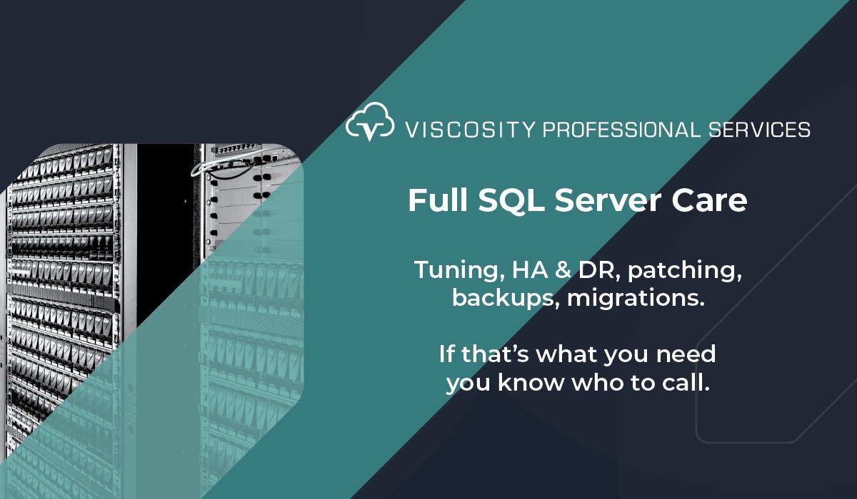 ViscosityNA's tweet image. From performance tuning to HA &amp;amp; DR, patching, backups, &amp;amp; migration support, Viscosity’s certified #SQLServer experts handle the full maintenance lifecycle.

👉 bit.ly/4nLle2k
#VNA #MicrosoftSQLServer