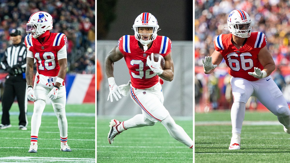 PATRIOTSdotCOM's tweet image. TreVeyon Henderson won NFL Offensive Rookie of the Month for November, but he’s only one part of an impactful rookie class that has helped the #Patriots turn things around.

@MikeDussault19 highlights New England&apos;s 2025 rookie contributions: patriots.com/news/henderson…