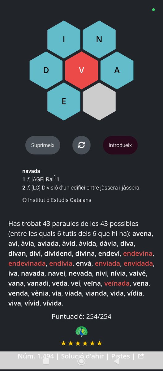 Fa tres anys que jugo al Paraulogic i avui és tot just la cinquena vegada que aconsegueixo acabar-lo!