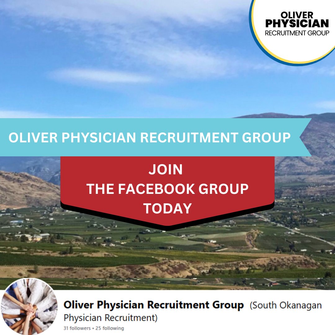 Help Shape Healthcare in Oliver! 

Want to help bring more amazing doctors to our community? Join the Oliver Physician Recruitment Group Facebook page and be part of the solution!

Join here:  facebook.com/profile.php?id…