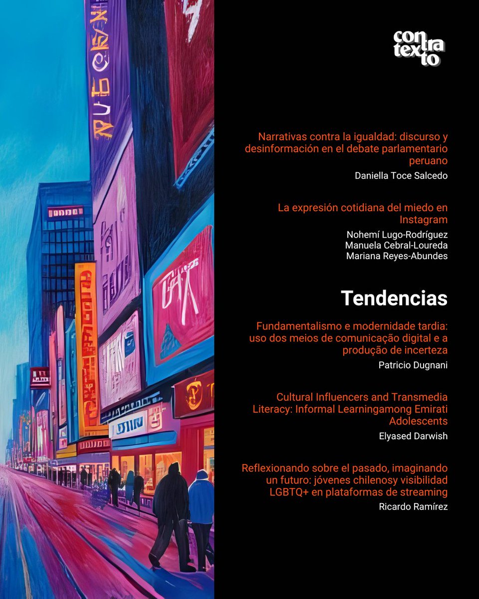 Contratexto_UL's tweet image. 📙 Compartimos el índice del Número 44 de Contratexto, el cual reúne aportes desde Colombia, España, Chile, México y otros contextos.

Lee #Contratexto44 aquí: doi.org/10.26439/contr…

#OpenAccess