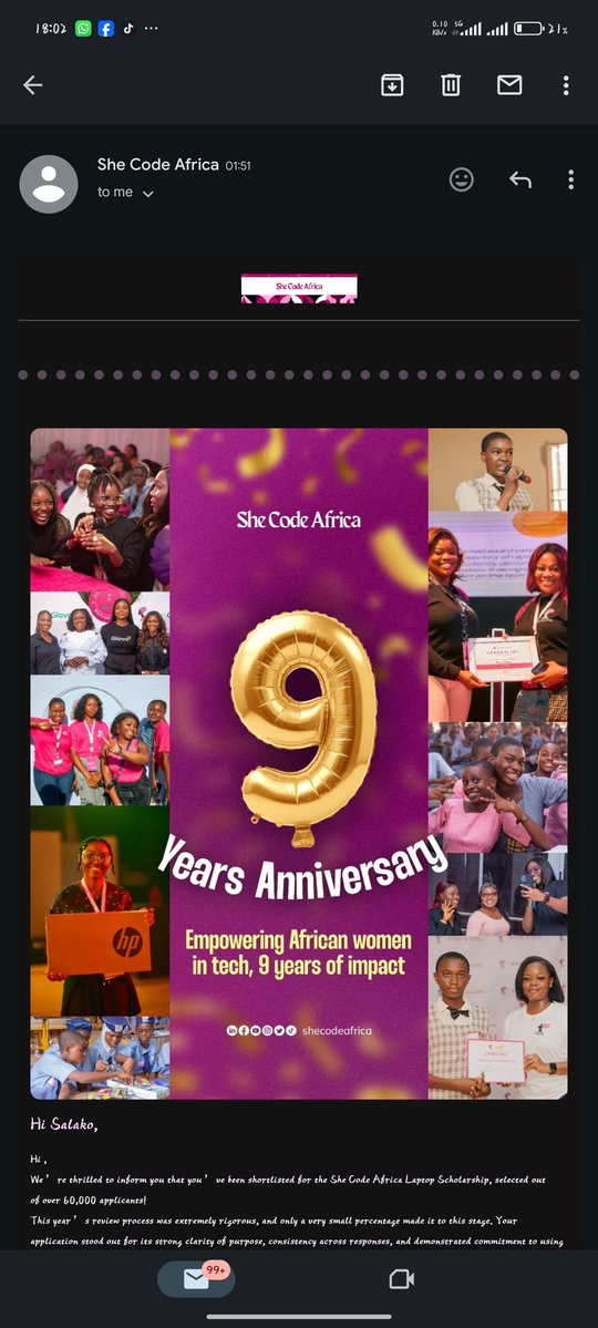webdeveloper_NG's tweet image. I received an email from @SheCodeAfrica this morning that ive been shortlisted for the She Codes Africa Laptop Scholarship.I was so happy but my heart got broken when I received another email that it was a mistake😭
I just dey run temperature since morning🥹

This one pain me o😞