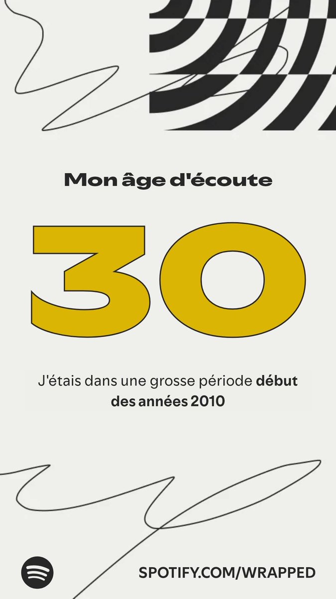 Voici mon âge d'écoute, selon mon #SpotifyWrapped.   spotify.com/wrapped-share/…