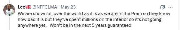 UkForest_'s tweet photo. @NFFCLMA @truereddog @UberForest The bet was "Won't be in the next 5 years..." So the bet stands until 22nd May 2030.... This summer has nothing  to do with it! 😉 https://t.co/oVe3bwFadi
