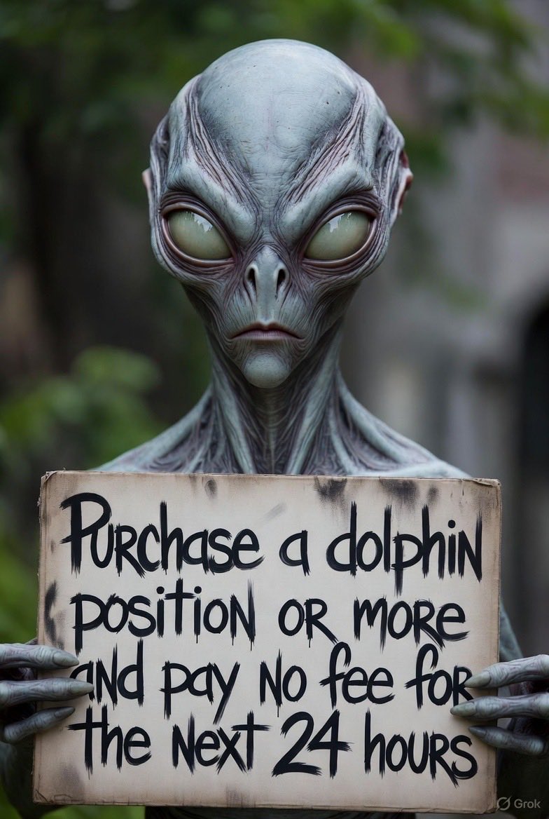 🚨🚨 24-HOUR SPECIAL OFFER 🚨🚨

For the next 24 hours only:

Any #PTGC purchase of a Dolphin 🐬position (33,333,000 tokens or more — currently ~$2,971) will receive the entire 5% fee refunded in pTGC.

Simply DM founder @thegray369 on Telegram with your transaction hash after