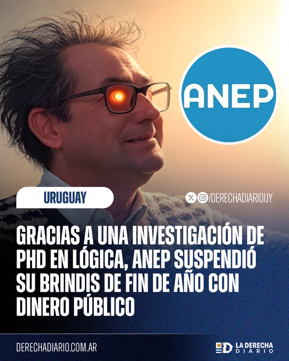 🇺🇾 | FABULOSO: Gracias a una investigación de PHD en Lógica, los burócratas ñoquis y zurdos de ANEP suspendieron su brindis de fin de año que pretendían realizar con dinero público, demostrando que la presión ciudadana en redes puede lograr grandes cosas.