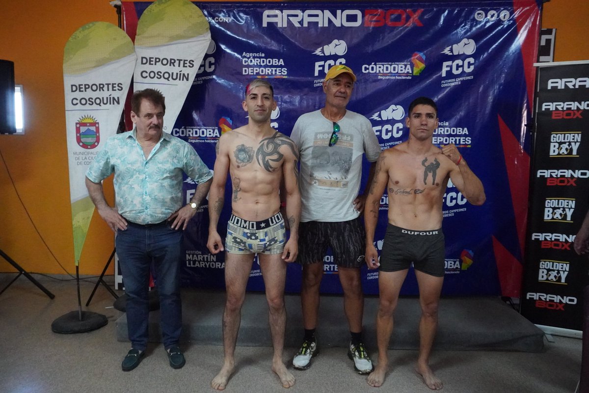 aranoboxok's tweet image. ⚖️ PESAJE FUTUROS CAMPEONES CORDOBESES⚖️

🟥 Néstor “el Turco” Abdallah  (67,100 KG)
🟦 Ramiro Martínez Lucero   (66,000)

📆 Viernes 5 de Diciembre
🕘 21:00
📍Centro de Congresos y Convenciones, Cosquin, Córdoba

#FCC #Cosquín #BoxeoCordobés #AranoBox
#FeCorBox #CórdobaDeportes