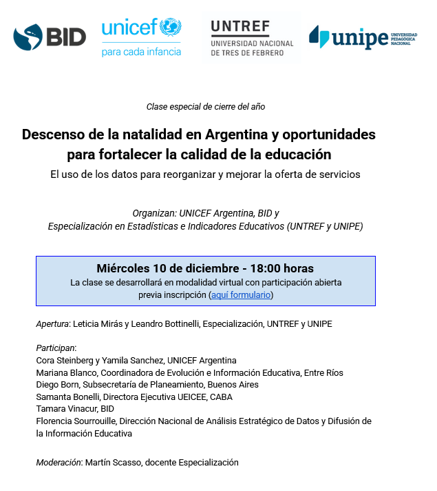 lebottinelli's tweet image. Descenso en la natalidad y educación en Argentina. La semana que viene cerramos el año académico con una clase abierta con varios invitados que vienen trabajando sobre el tema. No se lo pierdan!