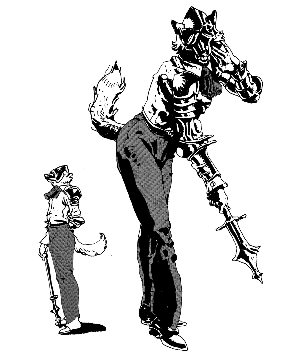 glavilio's tweet photo. Gaurin, the Black Knight, from my upcoming office adventure RPG Millennium Bisclavret https://t.co/oMpJe4I82v
