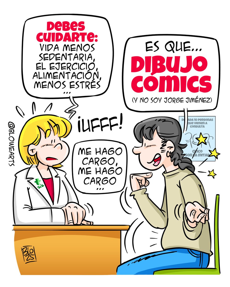 Esto de dibujar moñecos con el culo siempre sentao, te deja un físico... Menos a <a href="/JorgeJimenezArt/">Jorge Jiménez</a>, claro... Ése no cuenta 😅😅😅💪🏻💪🏻
#Salud #Gracias #Viejoven #Comic #SaludPublica

#Blowearts #LicoElPerro #Humor #comics #Risa #Perro #Ilustracion #Dibujo