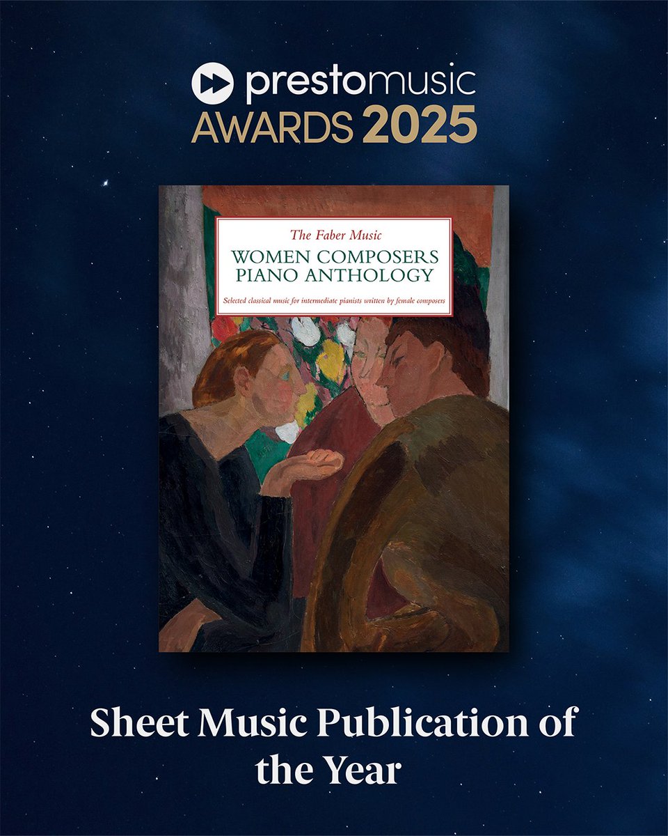 PrestoMusicCom's tweet photo. Congratulations to @FaberMusic for winning our 'Sheet Music Publication of the Year' award for 'The Faber Music Women Composers Piano Anthology'!

📖 Order here:
https://t.co/OEgBYEXKbX https://t.co/VK9W14gCHF