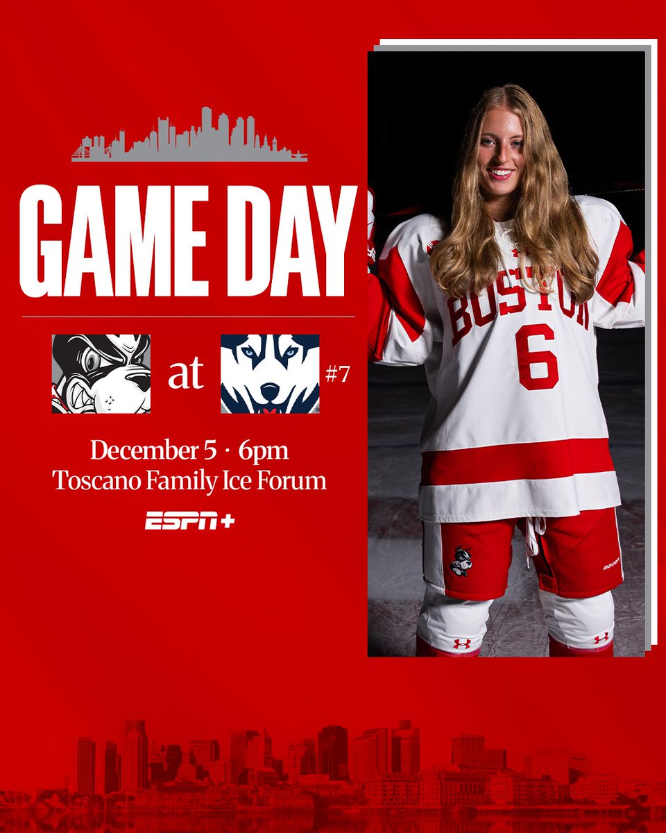 One last road trip of 2025!

🆚 #7 UConn
🏟️ Toscano Family Ice Forum
⏰ 6pm
📊 tinyurl.com/2ceg4tf9
📺 ESPN+ | tinyurl.com/24kqnmnu
🌎 tinyurl.com/27jmhh2s

#GoBU