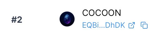 You may doubt, but the ratings say otherwise!

$COCOON ranks 2nd among all memecoins on $TON.

LFG $COCOON FAM.