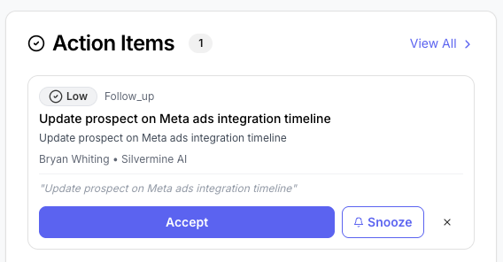 Our CRM now generates action items automatically from sales call transcripts.

No more digging through threads.
No more “wait, what did they ask for again?”
You just open the dashboard → and your next move is waiting.

AI GTM isn’t magic — it’s clarity.
#gtm #aigtm