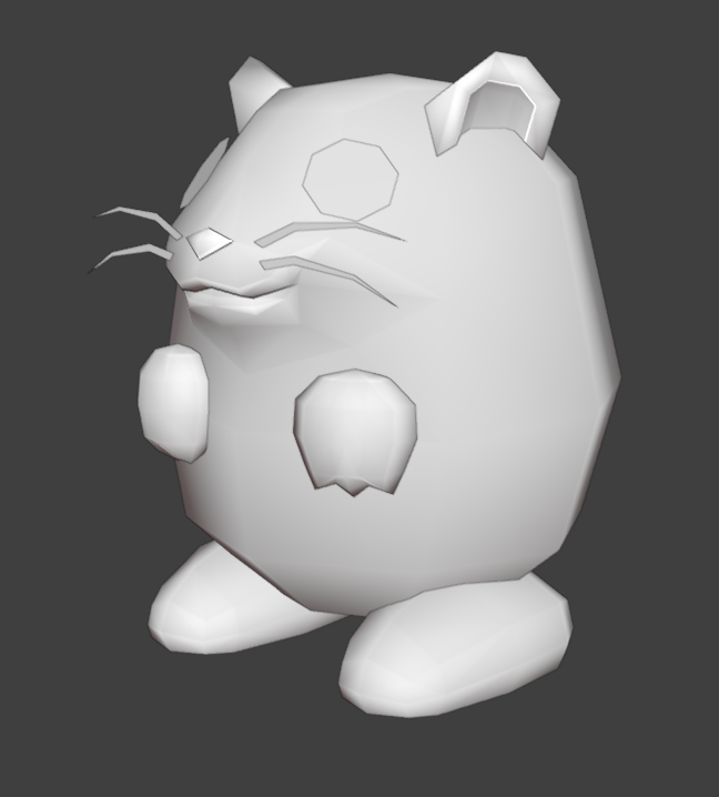work in progress,........... ill make the eyes into planes and then add a texture instead of modelling them