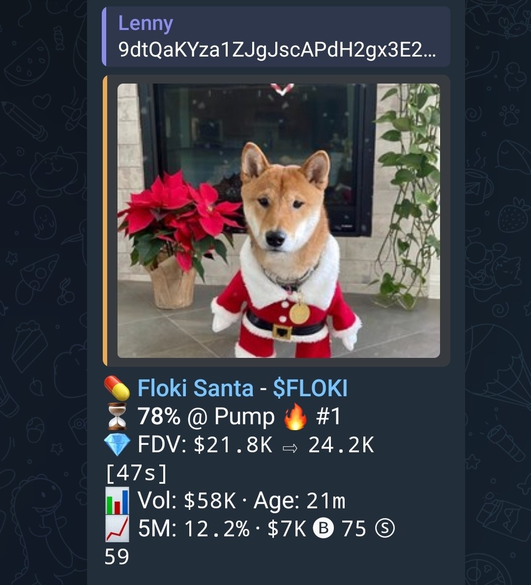 blockchainlenny's tweet photo. We printed today a solid 10x with $FLOKI /Floki Santa in my free Telegram group. Signal at 21.8k mcap. Have a look at the stats in the other screen for the recent 28days ✌🏻

Feel free to check it out: https://t.co/Uo6wLjTqp9

#Floki #FlokiSanta https://t.co/ilbwLxskLZ