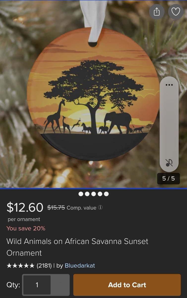 Wild Animals on African Savanna Sunset Ornament ● Design by #BluedarkArt #TheChameleonArt > zazzle.com/wild_animals_o…