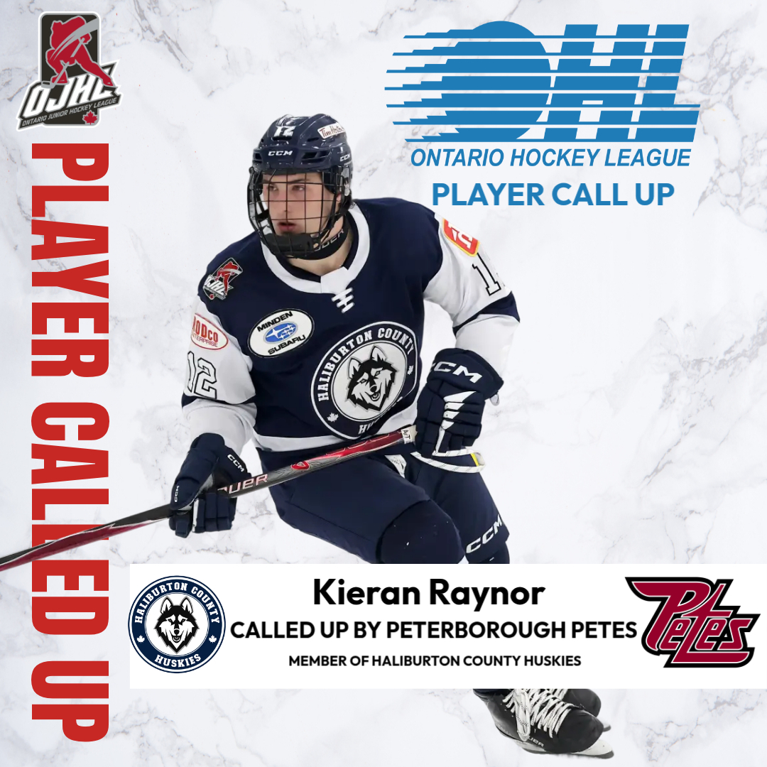 ⭐ BIG NEWS! ⭐
Kieran Raynor has been called up by the OHL’s Peterborough Petes for tonight’s game, making his first official appearance with the team!  He was the Petes’ 2nd-round pick in last year’s OHL Draft, and tonight he gets his shot on the big stage. Let’s go, Kieran!