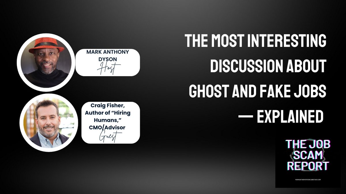 Craig Fisher, author of Hiring Humans, offered a clear definition of ghost jobs. I think this is the best description of its purpose yet, without changing the feelings of frustration job seekers feel this week in "The Job Scam Report." 

open.substack.com/pub/markanthon…