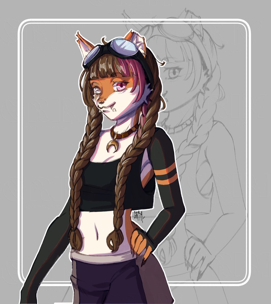 I’m really getting into this cel shading thing :3 
Thank you <a href="/Mary_Fox09/">Mary🌸</a> for entering your oc 🥰(I love gachiakuta you really got me on that one)
#furry #anthroart #artmoots