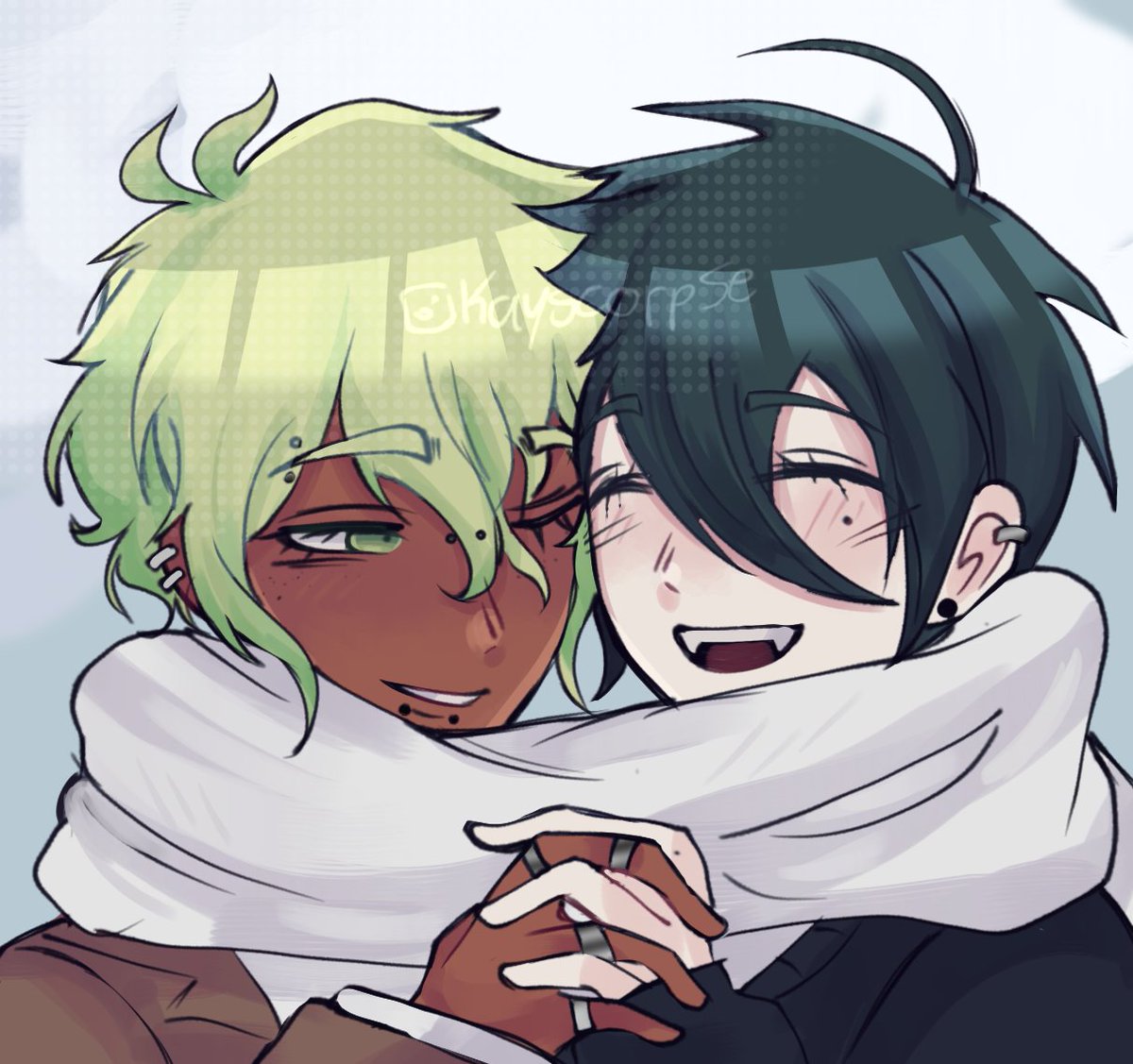 amasaiyurii's tweet image. I've been in a depressive episode but i finally drew them again #amasai #saimami #drv3