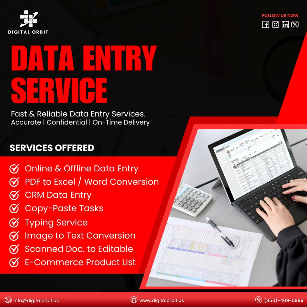 DigitalOrbitusa's tweet image. Fast &amp;amp; Reliable Data Entry Services!
Accuracy, Confidentiality &amp;amp; On-Time Delivery — that’s the Digital Orbit promise.

#digitalorbit #dataentryservices #datamanagementsystem