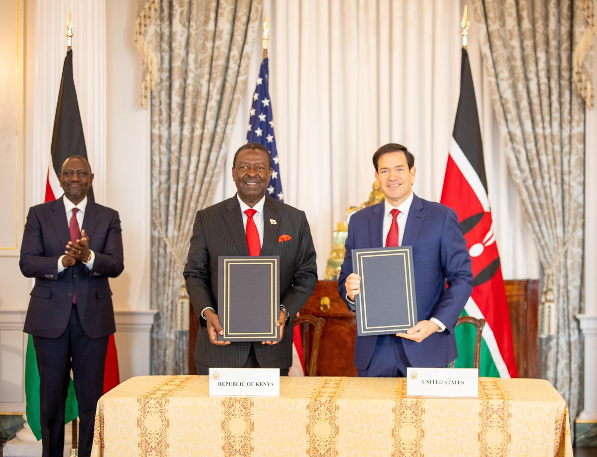 MusaliaMudavadi's tweet photo. Kenya and the United States have entered a new chapter in our long-standing partnership by signing a strategic Health Cooperation Framework, through which the US Government will invest KES 208 billion, equivalent to USD 1.6 billion, over the next five years. This marks the first agreement of its kind between the @realDonaldTrump Administration and an African nation, underscoring Kenya’s growing leadership in shaping modern, self-reliant health systems on the continent.

This new framework places Kenya at the centre of decision-making, promoting government-led, sustainable and accountable national health structures aligned with Vision 2030, Universal Health Coverage and the Bottom-Up Transformation Agenda. It replaces previous donor-driven models and elevates a collaborative, Government-to-Government approach focused on long-term resilience.

Together with US Secretary of State @SecRubio, I signed the Funding Mechanism that aligns with the America First Global Health Strategy released in September 2025, which prioritises efficiency, reduced dependency and strengthened bilateral agreements that safeguard the shared interests of both nations. Through this Cooperation Framework, the United States will channel support directly into Kenyan systems such as the Social Health Authority, the Digital Health Authority and KEMSA, reinforcing transparency, sustainability and national ownership.

The Framework also paves the way for the absorption of 515 laboratory professionals and 13,293 healthcare workers into the Kenyan public service by 2028. It includes a jointly developed Co-Financing Plan covering laboratory systems, surveillance, workforce strengthening and essential health commodities. In addition, Kenya will progressively assume responsibility for procurement and distribution of key commodities through KEMSA by December 2026.

The United States’ contributions are tied to Kenya’s ongoing commitment to increase both National and County health budgets annually, with allocations of KES 10 billion in FY 2026/27, KES 20 billion in FY 2027/28, KES 35 billion in FY 2028/29 and KES 50 billion in FY 2029/30. By 2031, Kenya will fully take over the health commodities and human resource support currently funded by the US, totaling KES 18 billion, or USD 141 million.

Through this landmark agreement, Kenya strengthens its National Health Sovereignty, deepens alignment with national priorities including BETA, UHC and Vision 2030, and enhances workforce capacity, supply chain integrity and national laboratory systems. It is a decisive step toward a future where Kenya owns, drives and sustains a world-class health ecosystem for its people.