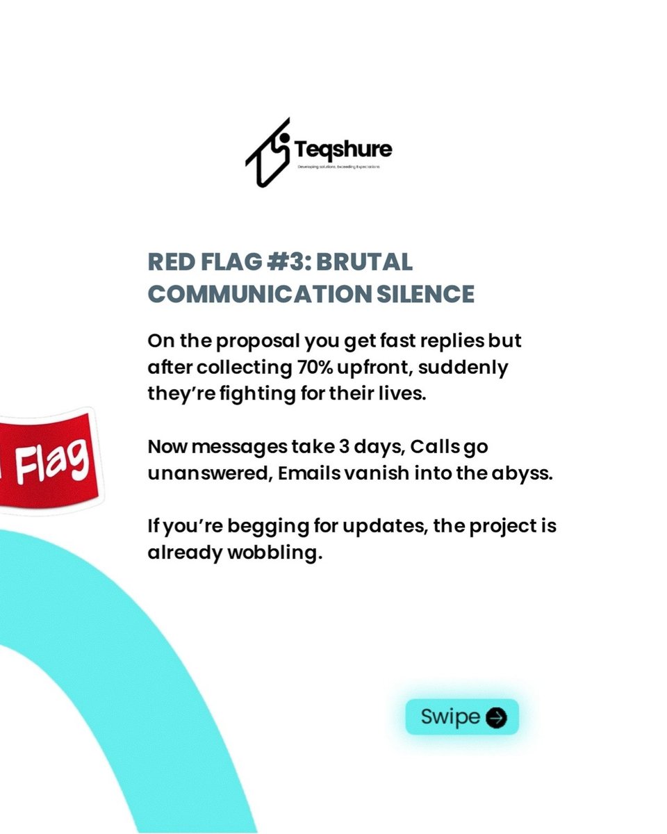teqshure's tweet image. Your project deserves structure , not vibes.

#DevRedFlags #StartupLife #TechTwitter #BuildInPublic #EntrepreneurLife #WebDev #TechProblems
