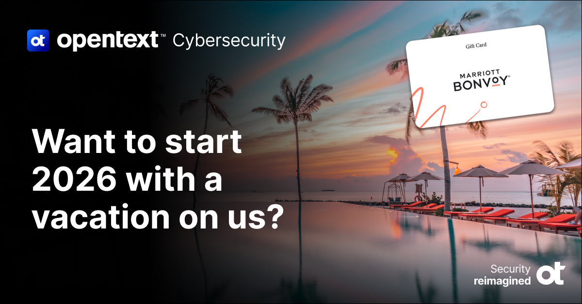 OpenTextSec's tweet image. We&apos;re raffling off a $2,000 Marriott gift card–and entering is easy! 
 
Book and attend a 15-minute OpenText™ Core EDR consultation before December 31st: bit.ly/3KvtfuW
 
🎉 Winner will be drawn on January 5th. Don’t miss your chance to relax in style!
