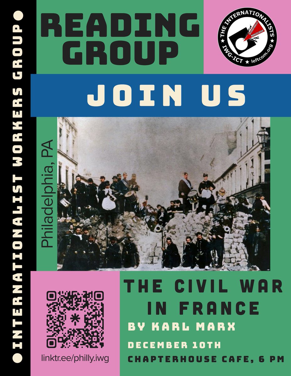 IWGofficial's tweet image. Upcoming discussion on “The Civil War in France” at Chapterhouse Cafe on December 10th.