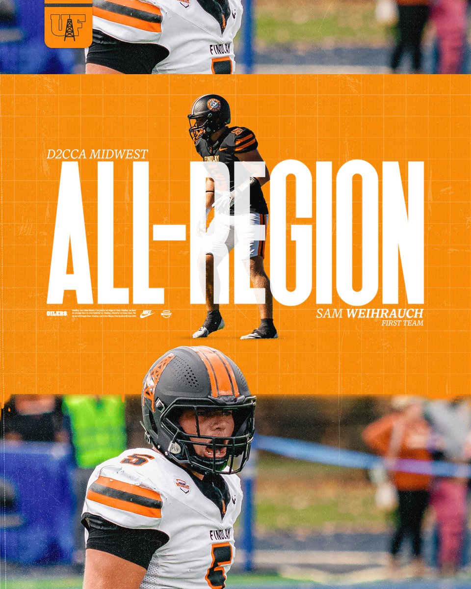 FindlayOilers's tweet image. 𝔻𝟚ℂℂ𝔸 𝔸𝕃𝕃-ℝ𝔼𝔾𝕀𝕆ℕ

Sam Weihrauch stamped his name among the best in Super Region III, earning first team all-region from the D2CCA. He is the first linebacker at Findlay to be named first team by the D2CCA since 2003. 

#GoOilers | #BeGreat

🔗:…