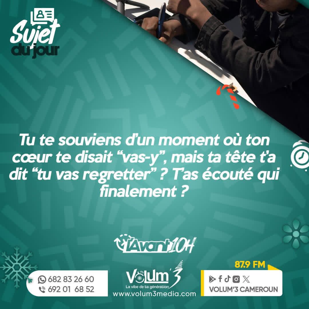 Volum3Cameroun's tweet photo. 📢 Hashtag Du Jour ____ Tu as pris quoi et tu as laissé quoi ? 

✅ Donnez votre avis #sansfiltre .

#25H2V3             
#choix
#choisir                                              
#hellodecember 
#seasongreetings2025 https://t.co/QG14HmUsX6