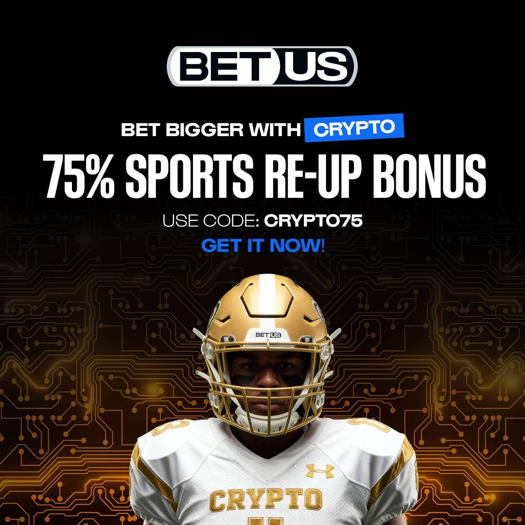 Are you a BetUS customer? 👀 🔥 Claim your 75% Sports Crypto Re-Up Bonus  today! • NO max deposit • Minimum just $10 • Fast & Secure This is how  winners reload