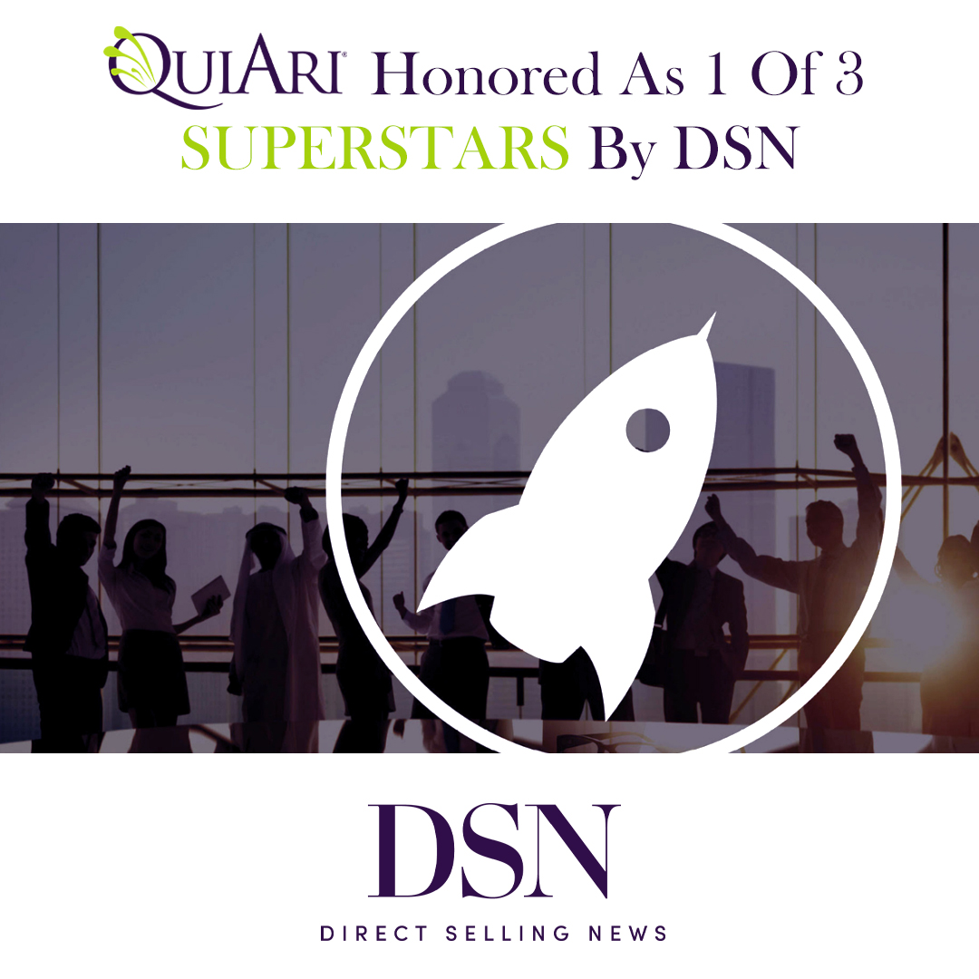 🚀 QuiAri Is the TOP Story on DSN! 🚀

We’ve officially been named one of only THREE young companies that achieved MASSIVE success in under 5 years by DSN! 💥💥💥

Share the link to this powerful piece with your Teams, Prospects, and Customers:
directsellingnews.com/2021/11/05/sta…