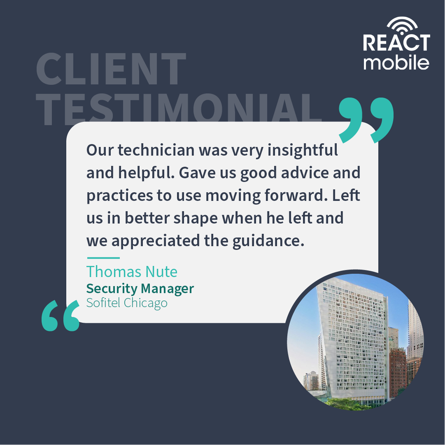 Testimonials like these remind us why we’re committed to advancing workplace safety. At React Mobile we’re proud to partner with hotels that prioritize creating safe, supportive, and secure environments for their staff. Hear more from our clients: hubs.la/Q03WkX1c0