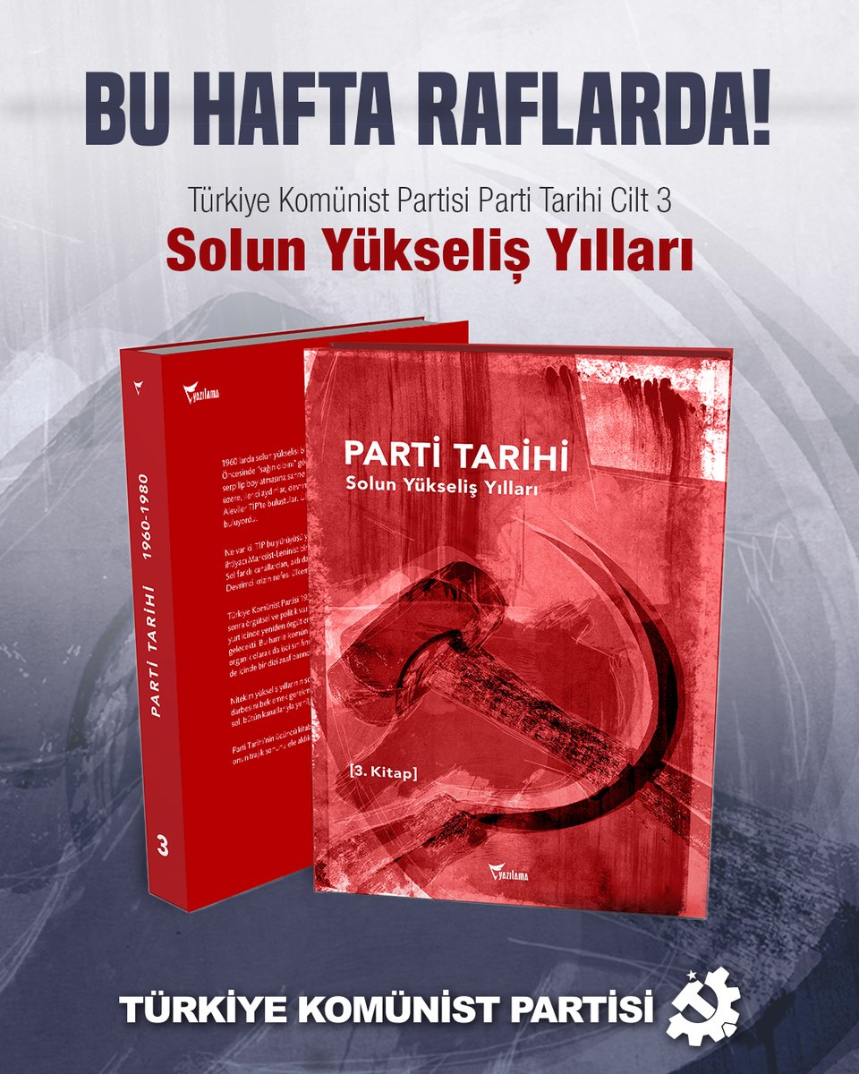 Parti Tarihi Cilt 3, bu hafta okuyucularıyla buluşuyor.

Solun yükseliş yıllarını merkeze alan kitap, Yazılama Yayınevi'nden yayınlanacak. Birçok farklı tanıklıkla ve partimizde kurulan tarih araştırma grubunun titiz çalışmasıyla hazırlanan kitabı edinmek için <a href="/YazilamaYayin/">Yazılama Yayınevi</a>'a