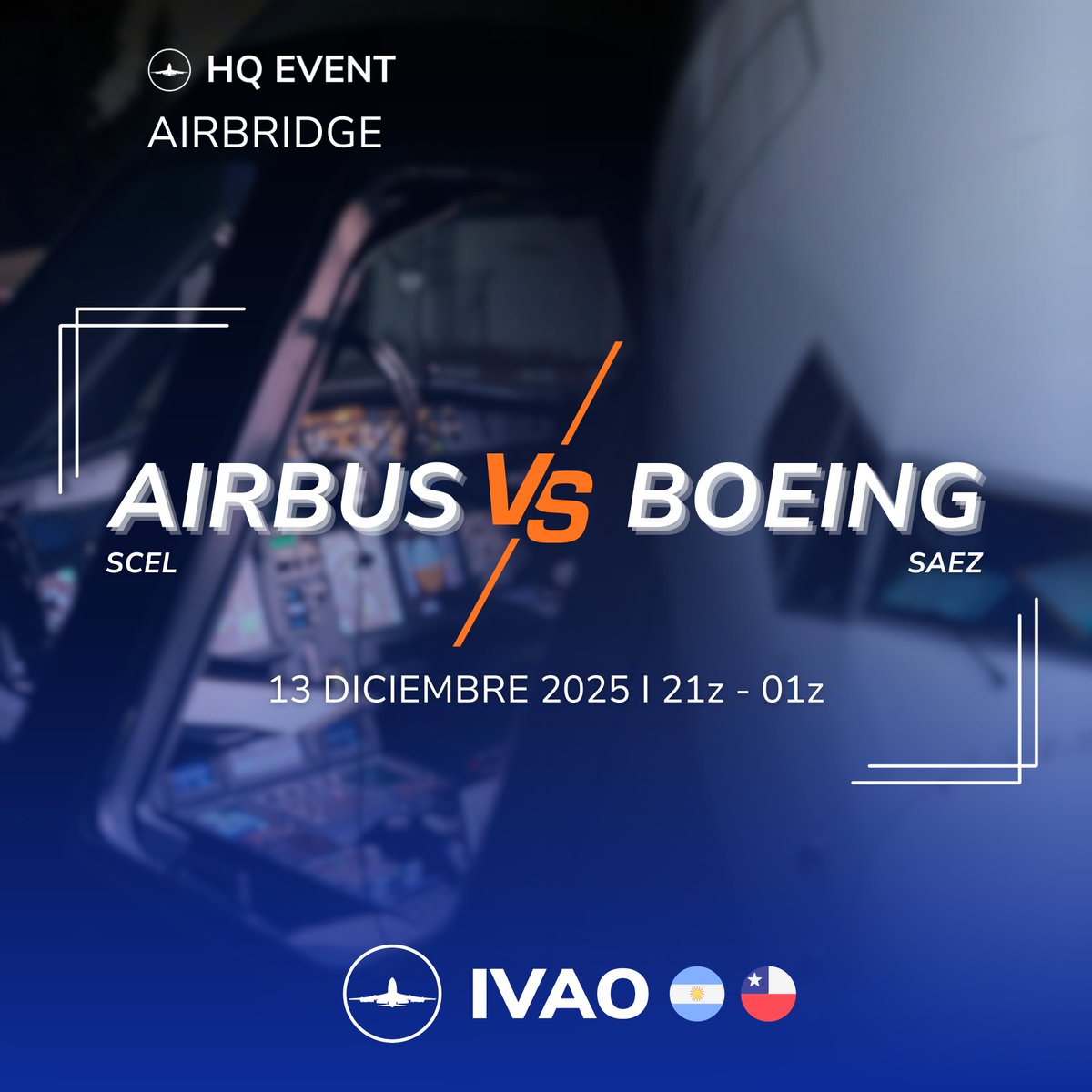 Manufacturers Competition 3.0: Airbus vs Boeing
🗓️ 13/DIC/2025 | ⏰ 21z – 01z
📍 SCEL ⇄ SAEZ: Familia Airbus A320
📍 SAEZ ⇄ SCEL: Familia Boeing 737

¡Prepárate para una experiencia sin igual!

forum.ivao.aero/threads/manufa…
 
-
-
-
#ivao #ivaocl #ivaoargentina #chile #argentina #sim