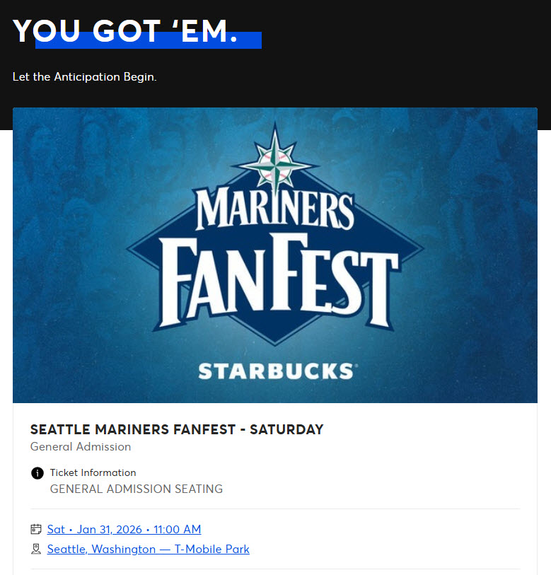 millerdna's tweet image. See you January 31st, @Mariners!  I wish the VIP details/reservations were up at the same time, and sure hope they're going towards charity.  #TridentsUp #SeaUsRise #Mariners