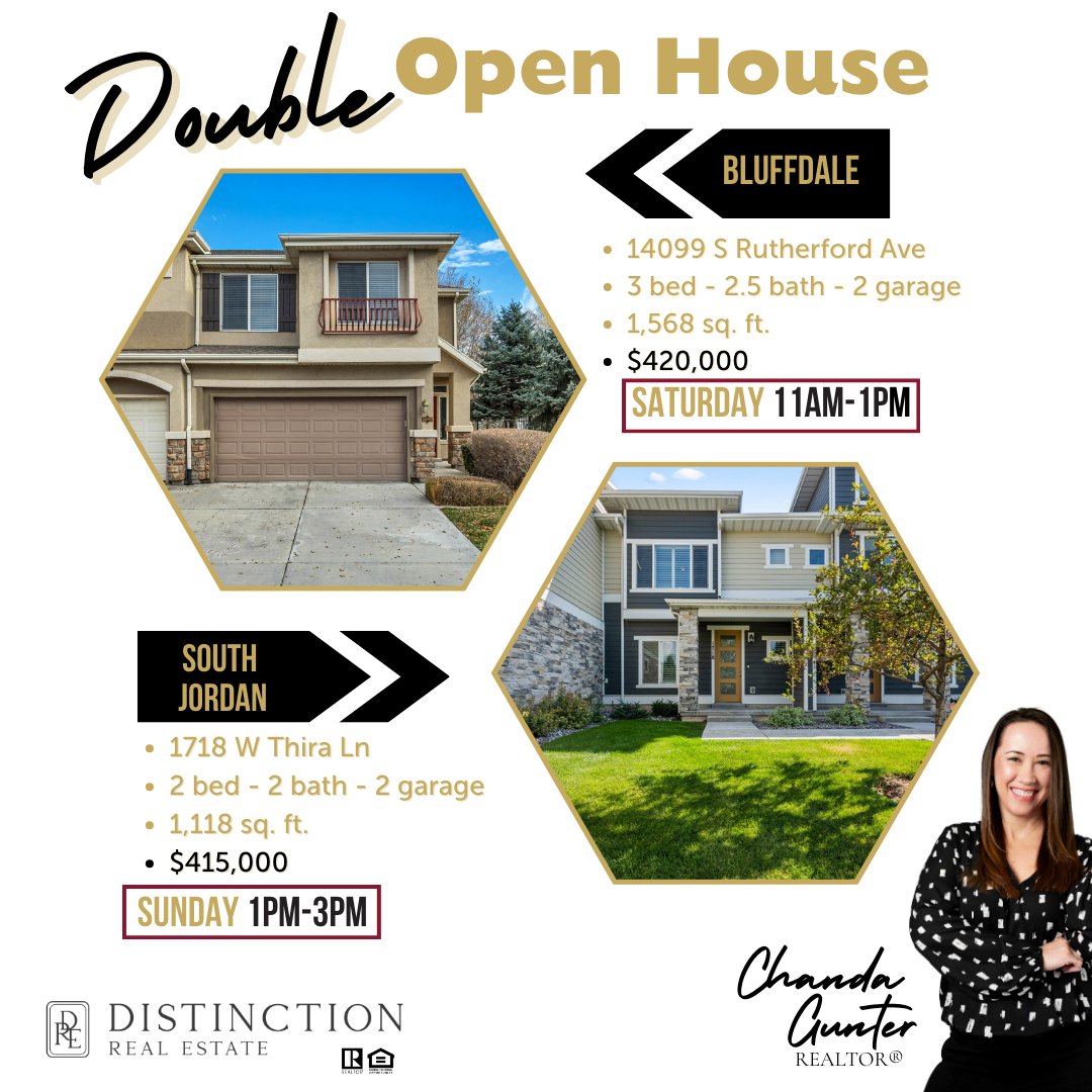 ChandaGunter's tweet photo. OPEN HOUSE!
Saturday: 11am-1pm BLUFFDALE
Sunday: 1pm-3pm SOUTH JORDAN https://t.co/DZCzENgQgd