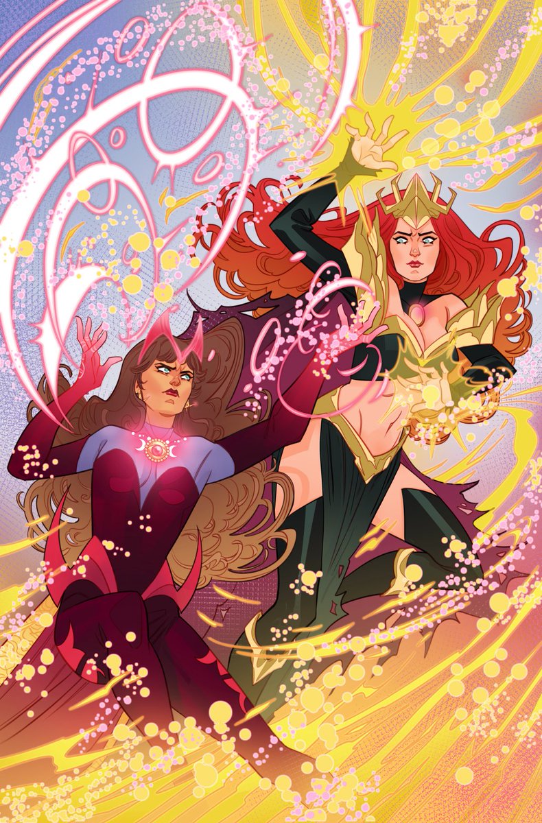 S_Marguerite's tweet image. Hello, I did a variant for Sorcerer Supreme (2026) #3 - #WandaMaximoff and #MadelynePryor will cross paths again, this time in #Limbo.

#ScarletWitch #GoblinQueen #Marvel #MarvelComics #SorcererSupreme #witch #demon