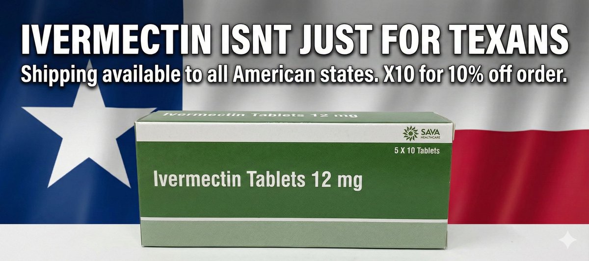 globalpharmacy's tweet photo. Ivermectin is finally available OTC in Texas at local pharmacies.
HOWEVER any American can purchase ivermectin OTC online and have it shipped directly to their door
No programs. No subscriptions. No Chinese product
Purchase at https://t.co/0uG8ohxcG3 and use code X10 for 10% off https://t.co/Nj1gnYmlbM