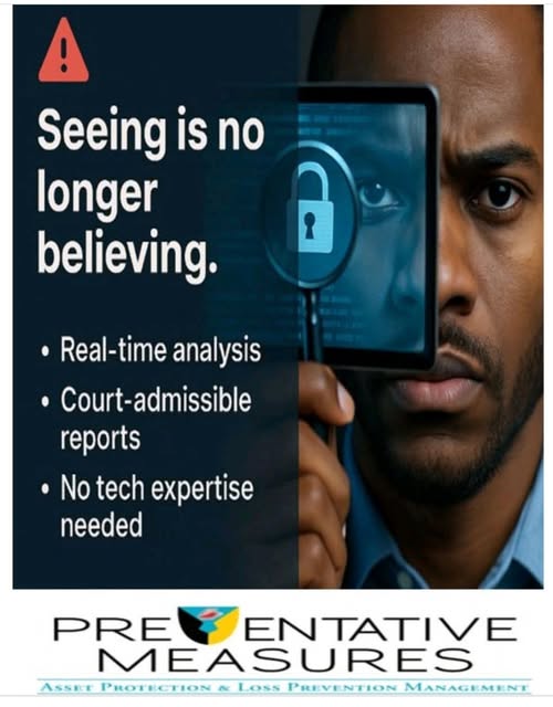 We are excited about one of our latest offerings,  Deep Fake and Voice Cloning.
As truths become skewed and manipulated, we have a solution that brings clarity to the obscure.
Reach out to us via email info@preventativemeasures.org  for information and to schedule a demo.