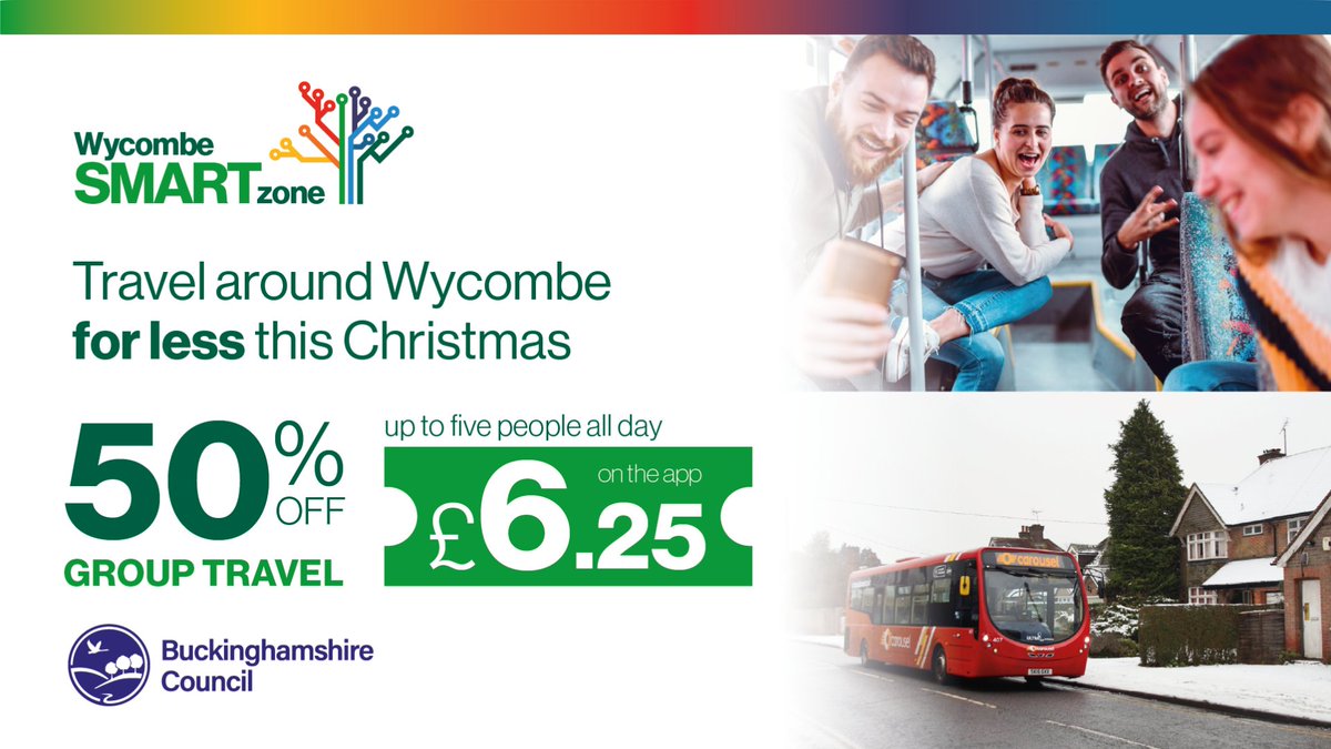 Travel around Wycombe for less this Christmas🎄

This Christmas, we're partnering with <a href="/BucksCouncil/">Buckinghamshire Council</a> <a href="/RedlineBuses/">Redline Buses</a> <a href="/Red_Eagle_Buses/">Red Eagle Buses</a> &amp; <a href="/red_rose_travel/">Red Rose Travel</a> to make bus travel even more affordable for groups in High Wycombe. 

From 1st December 2025 to 3rd January 2026, you can enjoy a