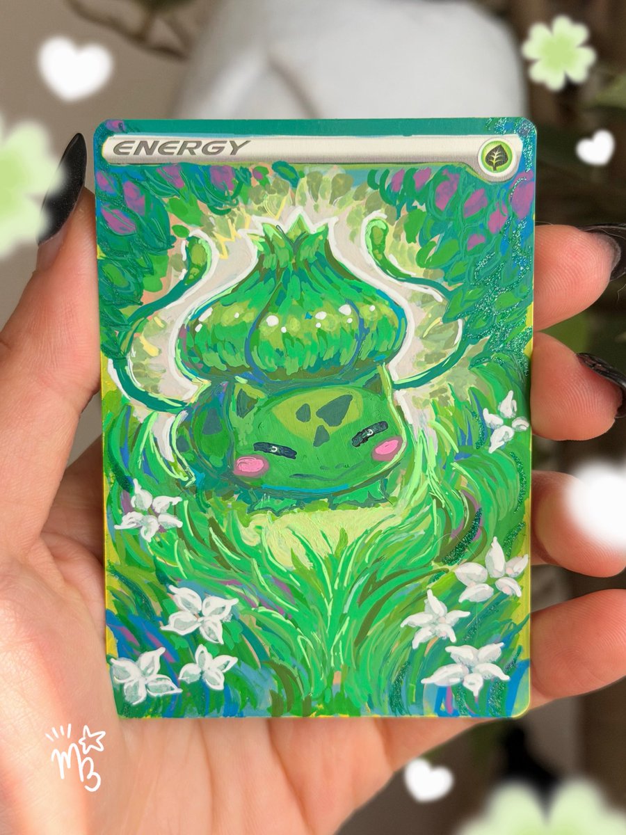 Bulbasaur! For my buddie Ryan and Card Art San Jose who is the bulbasaur OVERLORD. In the near future you’ll be seeing Milkbean tokens at his store!! 💚🍃