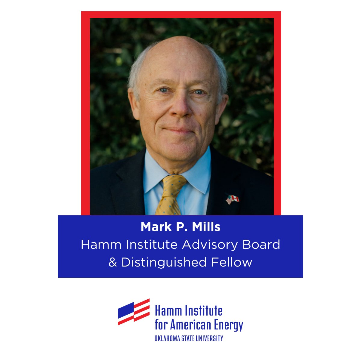 Honored to welcome <a href="/MarkPMills/">Mark P. Mills</a>, Executive Director of the <a href="/EnergyRealities/">National Center for Energy Analytics</a>, as a Distinguished Fellow and member of the Hamm Institute Advisory Board. He’ll help lead our American Energy + AI Initiative. More: lnkd.in/gxibPkT9