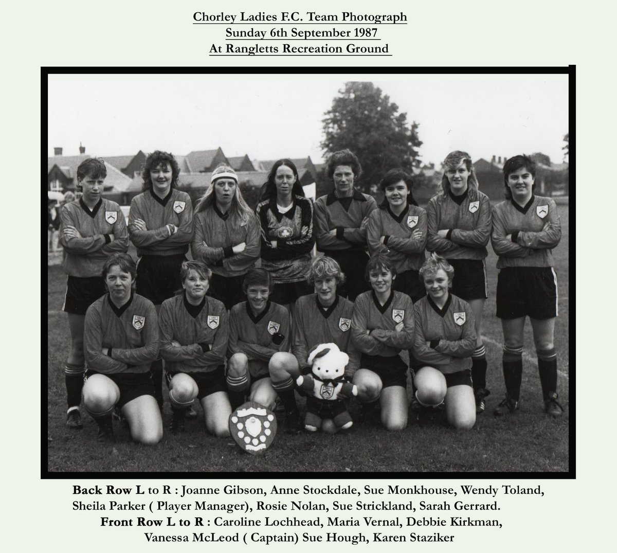 chorleywomenfc's tweet photo. This Sunday we welcome a brand-new opponent to Chorley as we take on Wythenshawe FC at home. 
 Although we have faced a Wythenshawe side in the past, this weekend’s visitors are an entirely different club. 
We’re sharing a brilliant throwback from that game back in 1987 — including the team photo, programme cover and local match reports. Let’s hope for a better result this time around! 

A huge thank you to the Prescott family once again for this unique slice of Chorley history (and the reminder of some unforgettable 80s hairstyles!) - we are truly lucky to have you with us 🖤💛

🕑 KO: 2pm on Sunday 7th December 
📍 Jim Fowler’s Memorial Ground (Euxton Villa FC), PR7 6HQ
🎟️ £6 / £4 / u13’s FREE
🍻 Food and drink available from the Clubhouse 
🎥 Watch along on our YouTube channel!

#FAWNL