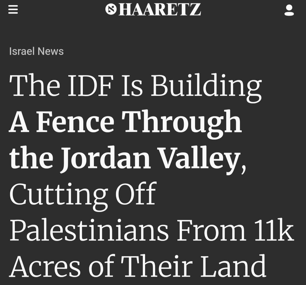 Die #israel|ischen Besatzungstruppen errichten im Jordantal eine weitere, 22km lange Sperranlage, um 🇮🇱 11.000 Acres (45km^2) palästinensischen Lands einzuverleiben -- samt Zerstörung von 🇵🇸 Dörfern:

Siedlerkolonialismus, Vertreibung, Annexion in Echtzeit vor den Augen der Welt.