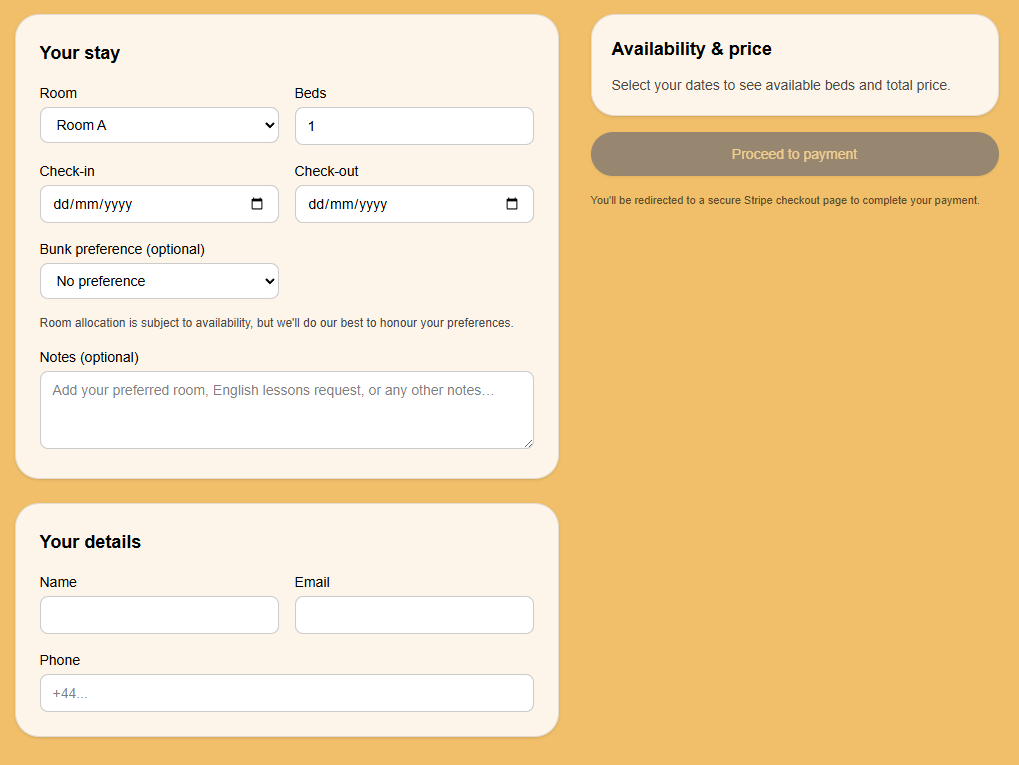 BlueDevLabs's tweet photo. 🚀 Completed a full booking site + admin system for a guesthouse: real-time availability, online bookings, automated emails &amp; full backend management. Adaptable for hotels/Airbnbs. #WebDev #NextJS #HotelTech #SaaS https://t.co/TEpe7EjswR